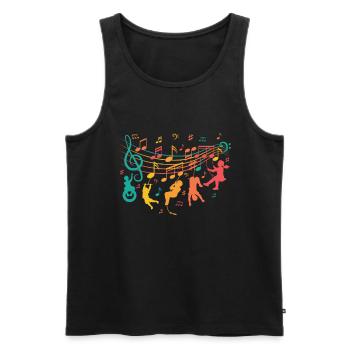 Music uses sheet music - music lovers - Men's Premium Organic Tank Top - black - Front - AI Model Male 178 light (178cm)