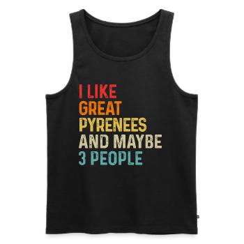 J’aime les grandes Pyrénées et peut-être 3 personnes chien - Débardeur bio Premium Homme - noir - Devant - Michal (187cm)