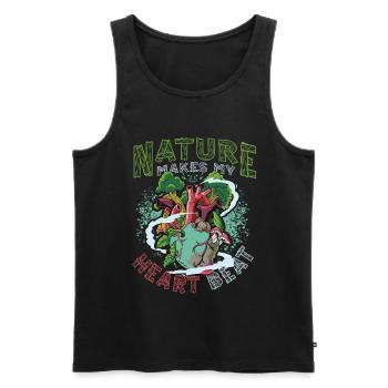 Nature makes my heart beat faster. - Men's Premium Organic Tank Top - black - Front - AI Model Male 178 light (178cm)