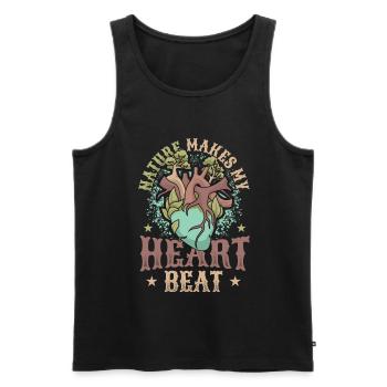 Nature makes my heart beat faster. - Men's Premium Organic Tank Top - black - Front - AI Model Male 178 light (178cm)