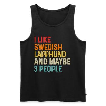 J’aime le suédois Lapphund et peut-être 3 personnes chien - Débardeur bio Premium Homme - noir - Devant - Michal (187cm)