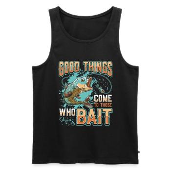 Things come to those who bait fish fishing - Men's Premium Organic Tank Top - black - Front - AI Model Male 178 light (178cm)
