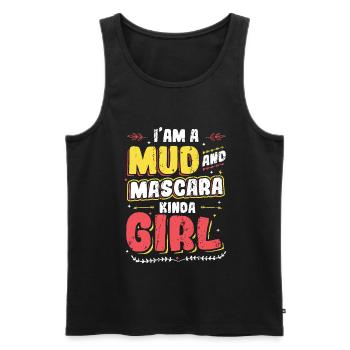 Ich bin ein Mädchen aus Schlamm und Mascara - Männer Premium Bio Tank Top - Schwarz - Vorne - AI Model Male 178 light (178cm)