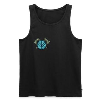 Äxte und Wikinger Schild - Wikinger - Männer Premium Bio Tank Top - Schwarz - Vorne - AI Model Male 178 light (178cm)