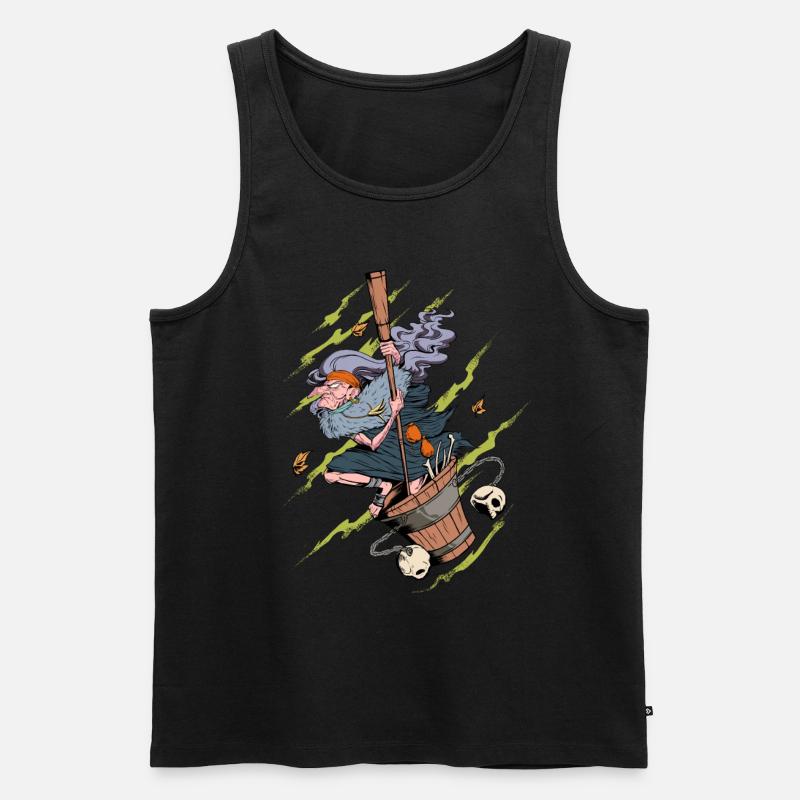 Zeichnung der Baba Jaga - Männer Premium Bio Tank Top - Schwarz