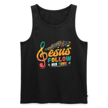 Jesus, clef, music, religious. - Men's Premium Organic Tank Top - black - Front - Michal (187cm)