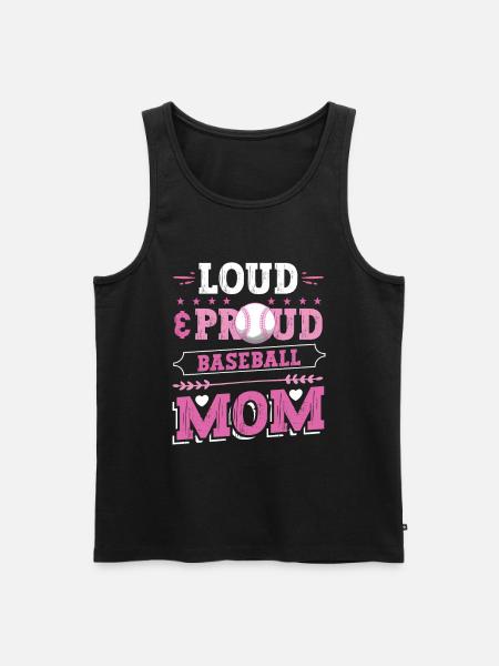 Laut und stolze Baseball-Mutter - Männer Premium Bio Tank Top - Schwarz