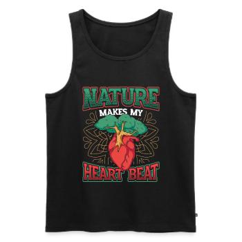 Nature makes my heart beat faster. - Men's Premium Organic Tank Top - black - Front - AI Model Male 178 light (178cm)