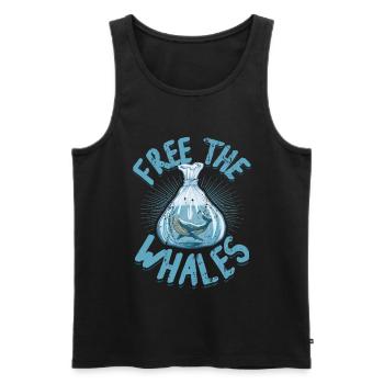 Befreie die Wale - Männer Premium Bio Tank Top - Schwarz - Vorne - AI Model Male 178 light (178cm)