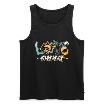 Hello Summer Sun with sunglasses - Men's Premium Organic Tank Top - black - Front - AI Model Male 178 light (178cm)