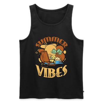 Summer Vibes Beach Club Sommerurlaub - Männer Premium Bio Tank Top - Schwarz - Vorne - Michal (187cm)