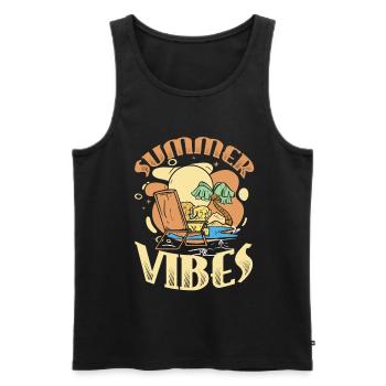 Summer Vibes Beach Club Sommerurlaub - Männer Premium Bio Tank Top - Schwarz - Vorne - Michal (187cm)