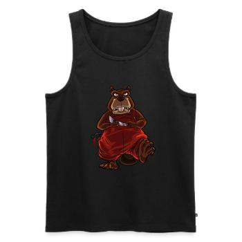 Monster Tiere - Horror Messer Biber - Männer Premium Bio Tank Top - Schwarz - Vorne - Michal (187cm)
