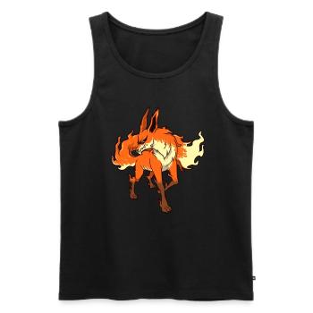 Monster Animals - Renard des flammes d’horreur - Débardeur bio Premium Homme - noir - Devant - Michal (187cm)