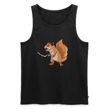 Monster Tiere - Horror Messer Eichhörnchen - Männer Premium Bio Tank Top - Schwarz - Vorne - Michal (187cm)