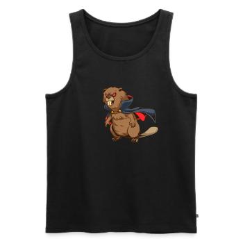 Monster Tiere - Vampir Biber - Männer Premium Bio Tank Top - Schwarz - Vorne - AI Model Male 178 light (178cm)