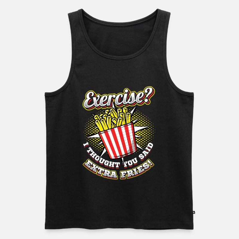 Exercise Pommes Frites - Männer Premium Bio Tank Top - Schwarz