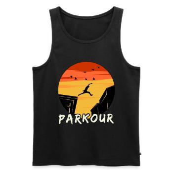 parkour - Débardeur bio Premium Homme - noir - Devant - Michal (187cm)