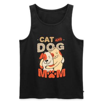 Cat and dog mother, pets. - Men's Premium Organic Tank Top - black - Front - Michal (187cm)