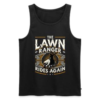 The Lawn Ranger Rides Again Lawn Care Lawn Mower - Men's Premium Organic Tank Top - black - Front - Michal (187cm)