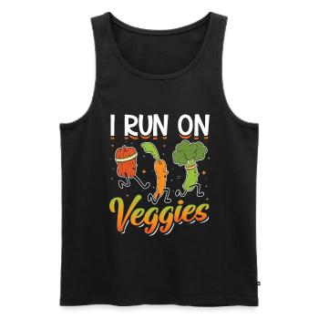 Je cours pour Veggies - Débardeur bio Premium Homme - noir - Devant - Michal (187cm)