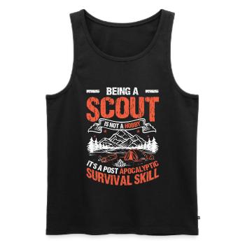 Is A Post Apocalyptic Survival Skill Scouting - Men's Premium Organic Tank Top - black - Front - AI Model Male 178 light (178cm)