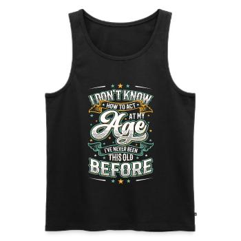Ich weiß nicht, wie ich mich verhalten soll. - Männer Premium Bio Tank Top - Schwarz - Vorne - AI Model Male 178 light (178cm)