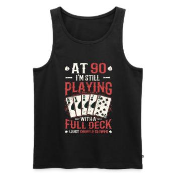 With ninety games, 90th birthday - Men's Premium Organic Tank Top - black - Front - Michal (187cm)
