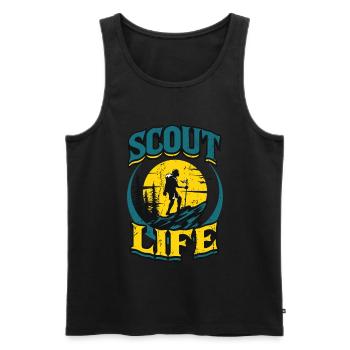 Scout Life Scout Camping Outdoor Scout - Débardeur bio Premium Homme - noir - Devant - Michal (187cm)