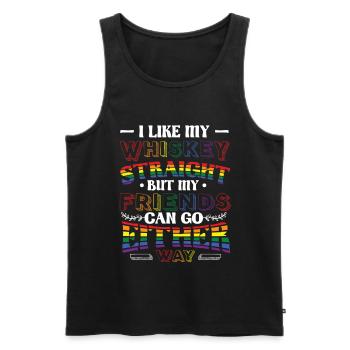 Likes my whiskey straight, I support LGBT. - Men's Premium Organic Tank Top - black - Front - Michal (187cm)