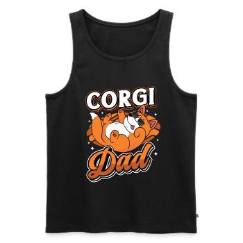 Corgi Papa - Débardeur bio Premium Homme - noir - Devant - Michal (187cm)