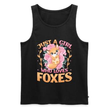 Just a girl who loves foxes - Fox Girls - Men's Premium Organic Tank Top - black - Front - AI Model Male 178 light (178cm)