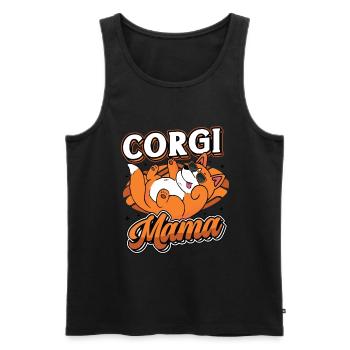 Corgi Mama für Damen - Männer Premium Bio Tank Top - Schwarz - Vorne - Michal (187cm)