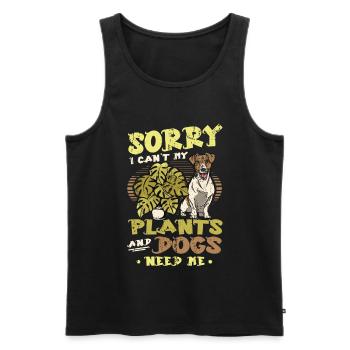 Sorry I Can´t My Plants And Dogs, Hundeliebhaber. - Männer Premium Bio Tank Top - Schwarz - Vorne - Michal (187cm)