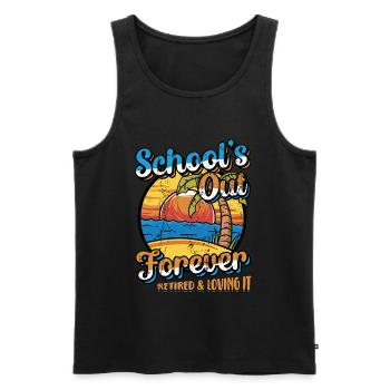 Schools Out Forever, enseignant à la retraite. - Débardeur bio Premium Homme - noir - Devant - Michal (187cm)