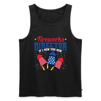 Fireworks Director Si je vous exécute - Débardeur bio Premium Homme - noir - Devant - AI Model Male 178 light (178cm)
