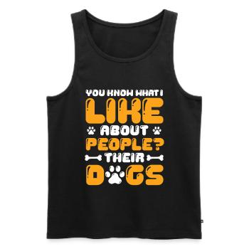 Wissen Sie, was ich an Menschen mag, deren Hunde. - Männer Premium Bio Tank Top - Schwarz - Vorne - AI Model Male 178 light (178cm)