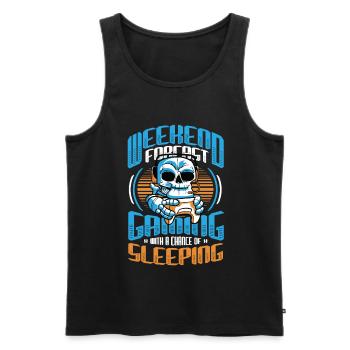 Weekend prediction gaming with a chance. - Men's Premium Organic Tank Top - black - Front - AI Model Male 178 light (178cm)