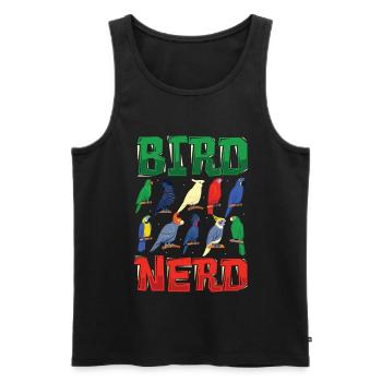 Bird Watching Nerd - Men's Premium Organic Tank Top - black - Front - AI Model Male 178 light (178cm)