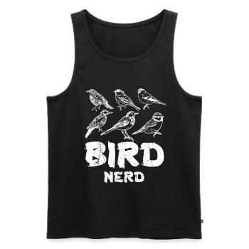 Observation des oiseaux Nerd - Débardeur bio Premium Homme - noir - Devant - AI Model Male 178 light (178cm)