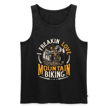 I FREAKIN LOVE Mountain Bike MTB - Men's Premium Organic Tank Top - black - Front - Michal (187cm)