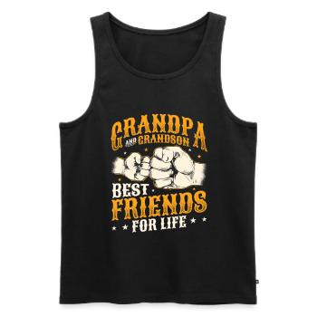 Opa und Enkel, Beste Freunde fürs Leben. - Männer Premium Bio Tank Top - Schwarz - Vorne - AI Model Male 178 light (178cm)