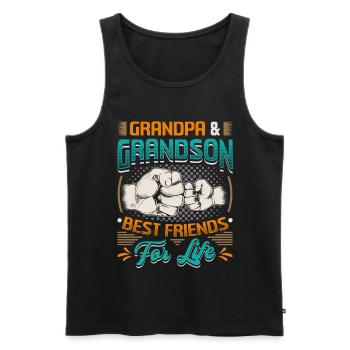 Opa und Enkel, Beste Freunde fürs Leben. - Männer Premium Bio Tank Top - Schwarz - Vorne - AI Model Male 178 light (178cm)