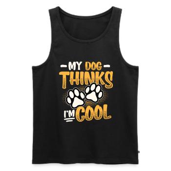 Mon chien pense que je suis cool. - Débardeur bio Premium Homme - noir - Devant - Michal (187cm)