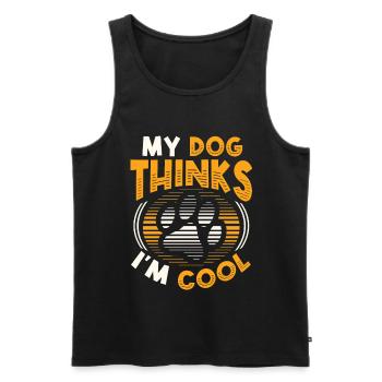 Mon chien pense que je suis cool. - Débardeur bio Premium Homme - noir - Devant - Michal (187cm)