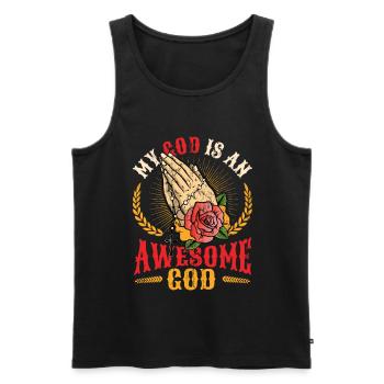 Mein Gott ist ein großartiger Gott. - Männer Premium Bio Tank Top - Schwarz - Vorne - Michal (187cm)