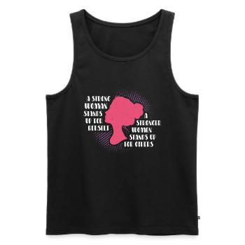 Strong women stand up for justice - Men's Premium Organic Tank Top - black - Front - Michal (187cm)