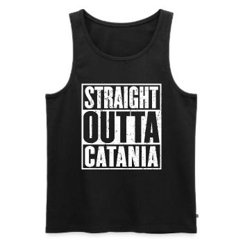 Gerade Outta Catania Vintage - Männer Premium Bio Tank Top - Schwarz - Vorne - Michal (187cm)
