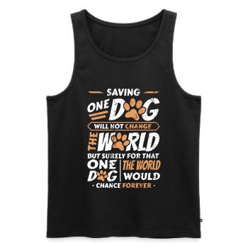 Saving One Dogs World Animal Rescue, dog house. - Men's Premium Organic Tank Top - black - Front - Michal (187cm)