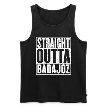Straight Outta Badajoz Vintage - Débardeur bio Premium Homme - noir - Devant - Michal (187cm)